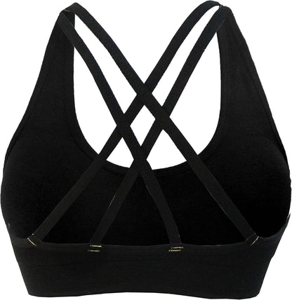 Women's Cross Back Sport Bras,Adjustable Straps