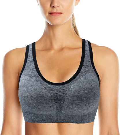 Women's Cross Back Sport Bras,Adjustable Straps