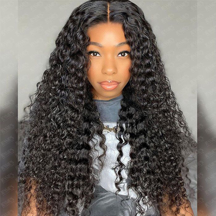 Curly Glueless Pre Cut 5x6 Crystal Lace Wig Preplucked Human Hair Wigs