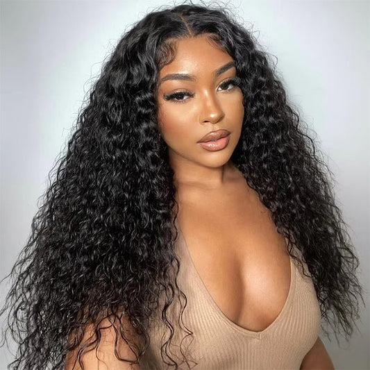 (Super Deal) $149=28" 5x5 Lace Water Wave Glueless Human Hair Wig
