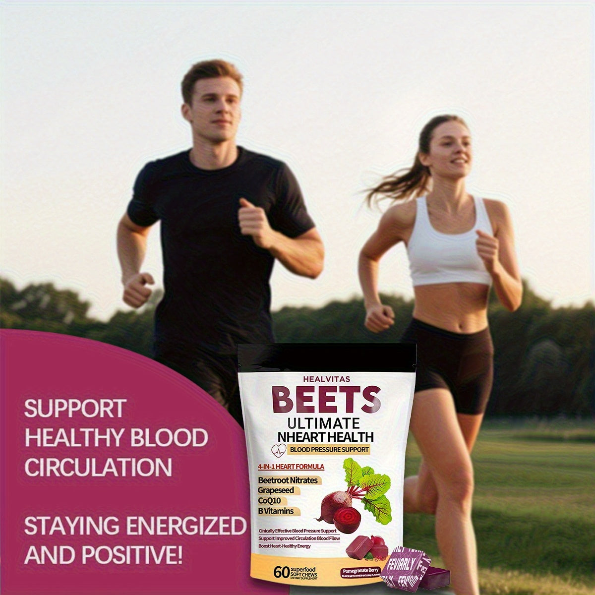 Beetroot Chewable Gummies Contains COQ10
