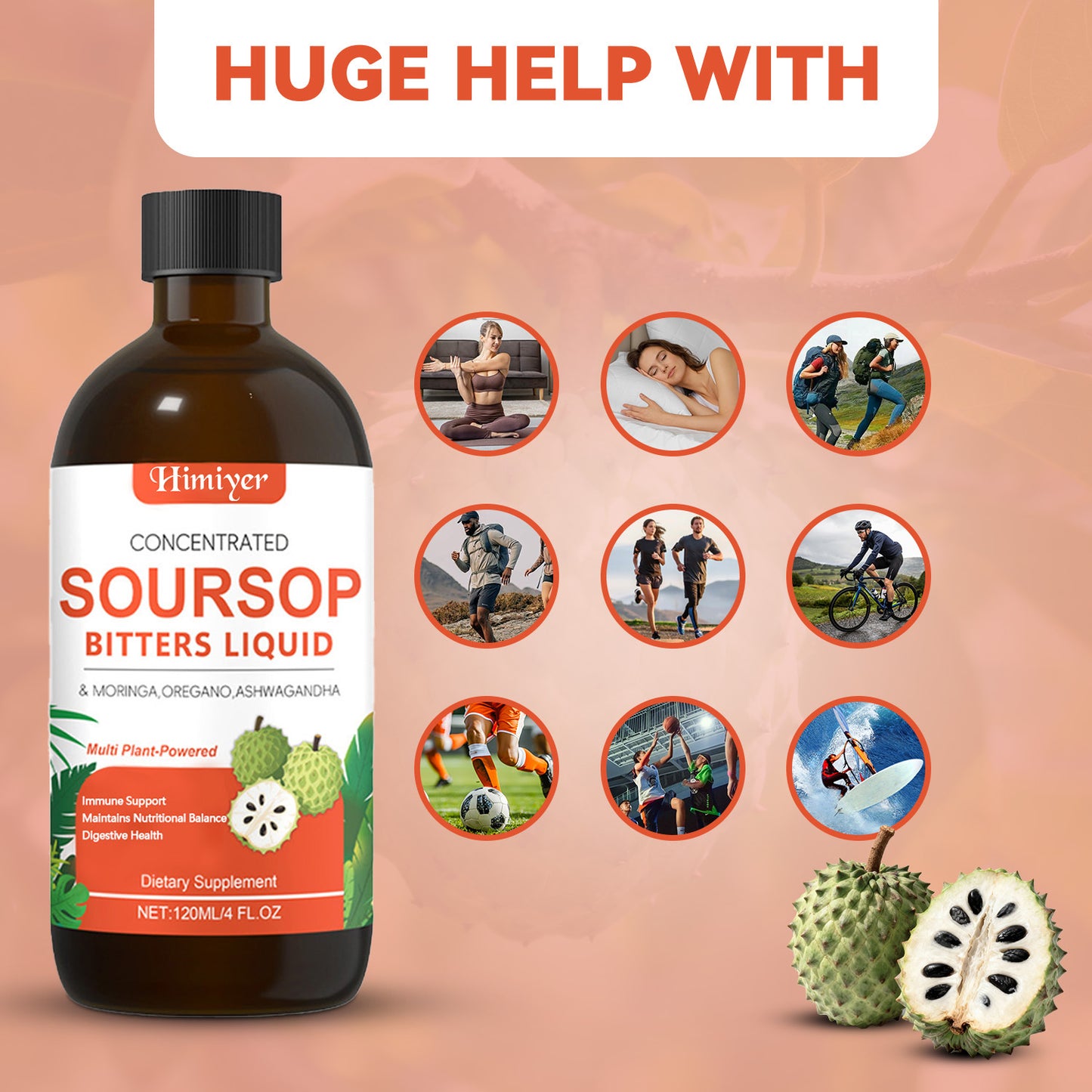 Soursop Bitters Liquid - Herbal Supplement for Gut Health - Healthier Me Beauty, LLC