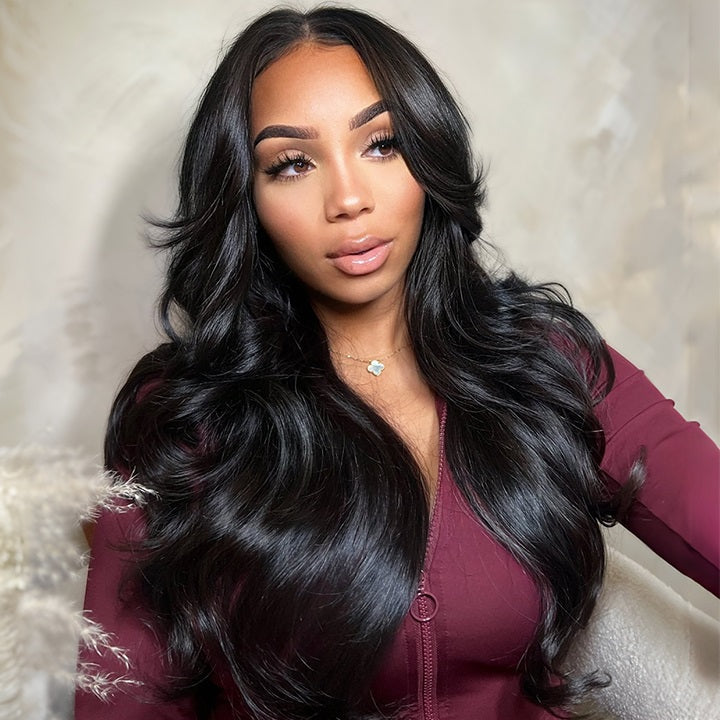 (Super Deal) Wavy 13x5 Pre Everything Wig With Curtain Bangs Glueless Wig