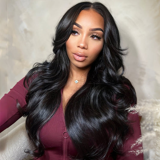 (Super Deal) Wavy 13x5 Pre Everything Wig With Curtain Bangs Glueless Wig