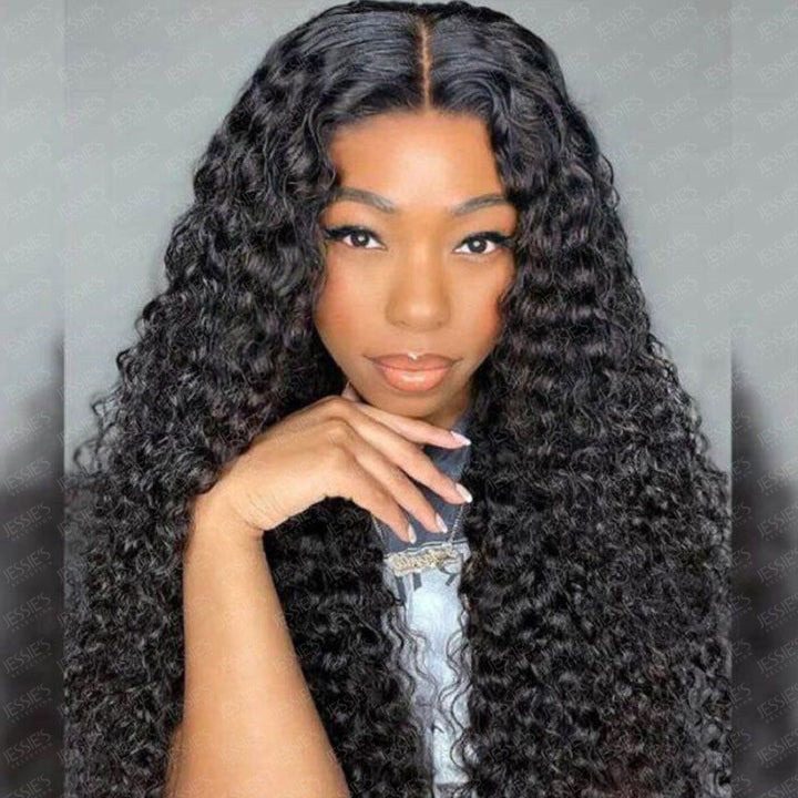 Curly Glueless Pre Cut 5x6 Crystal Lace Wig Preplucked Human Hair Wigs