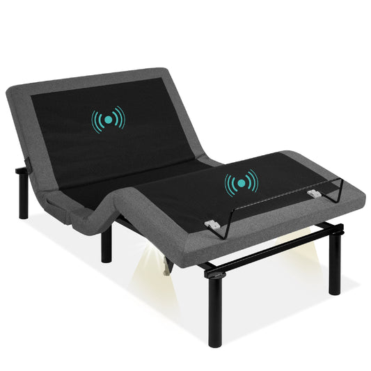 Twin XL Size Adjustable Bed Base for Stress Management with Massage, Remote Control, USB Ports