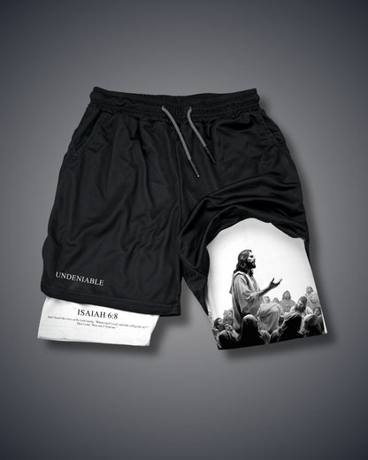 Isaiah 6:8 Jesus Performance Shorts