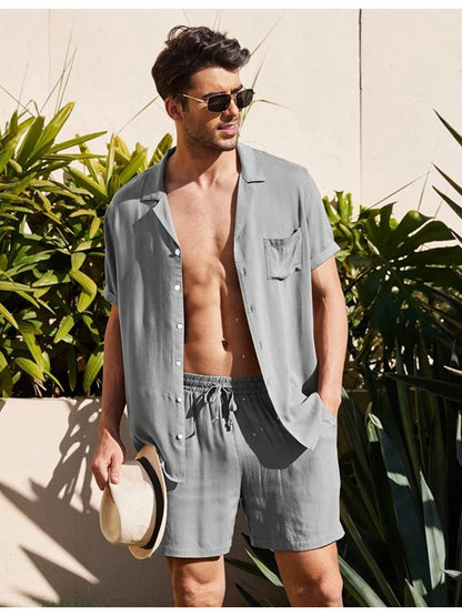 Pure Color High Rise Baggy Short Suits