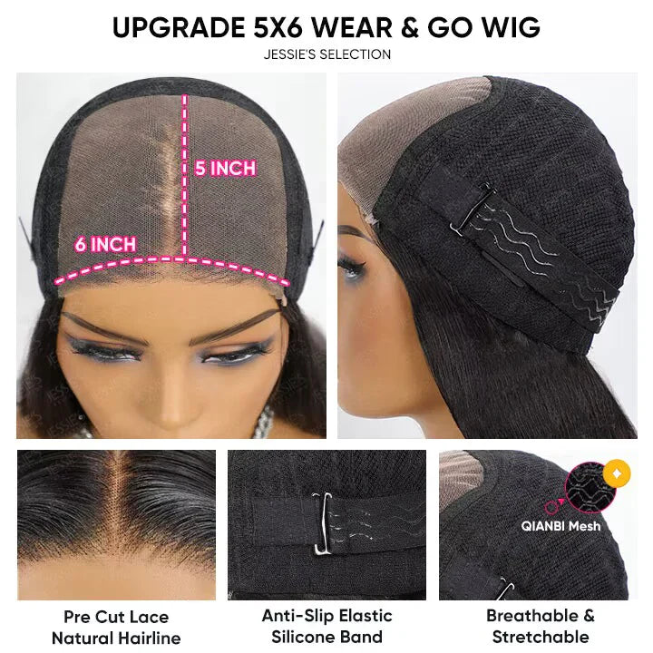 6x5 & 13x5 Pre-Cut Lace Kinky Straight Pre-Everything Wig Do Braids By Yourself Glueless Wig