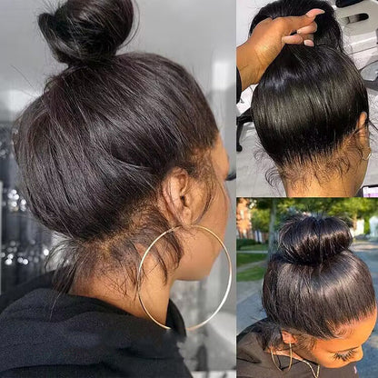 Flash Deal $179.99 18" Straight Full Lace Wig Can Do Bun/High Ponytail/Braids