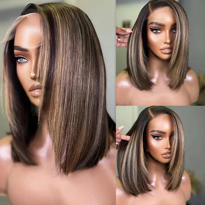 Layer Cut Piano Honey Straight Short Bob Wig 4x4 7x5 13x5 Pre Everything Glueless Human Hair Wig