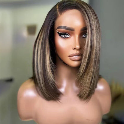 Layer Cut Piano Honey Straight Short Bob Wig 4x4 7x5 13x5 Pre Everything Glueless Human Hair Wig