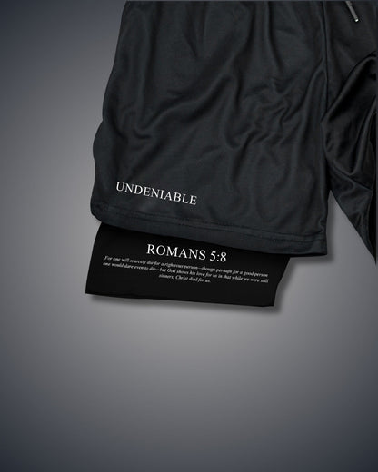 Romans 5:7-8 Christ Performance Shorts