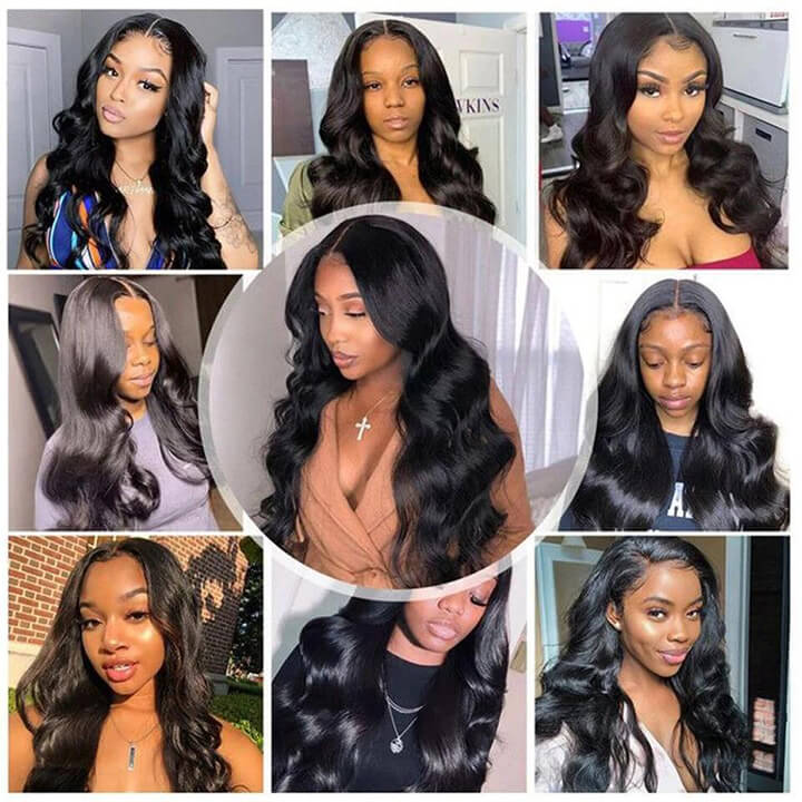 Glueless Brazilian Body Wave U Part Human Hair Wigs No Lace (Super Natural Look)
