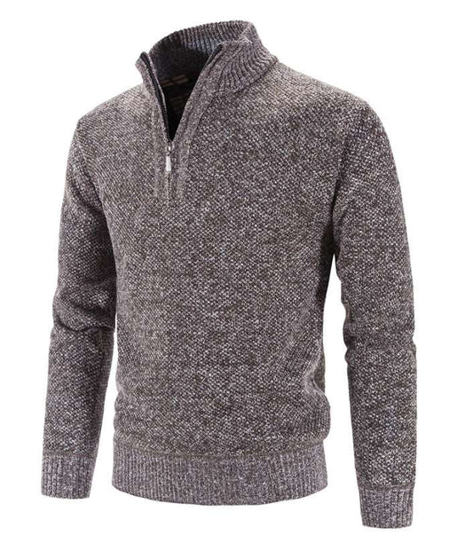 half turtleneck sweater men's zipper sweater slim fit