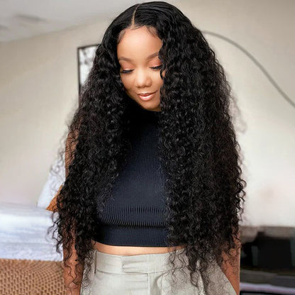 Flash Deal $169.99 20" Glueless 5x5 Lace Curly Preplucked Wig Human Hair