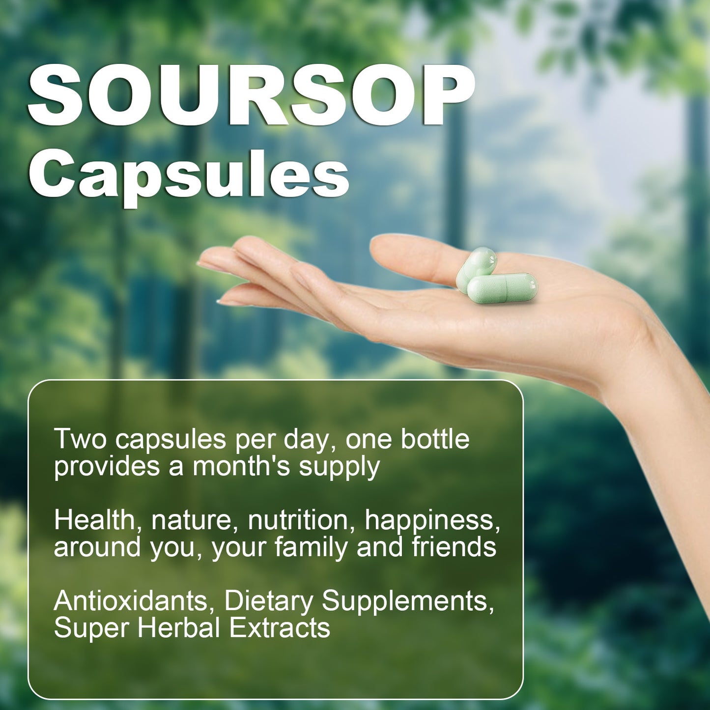 Soursop Graviola Capsules  60 CAPSULES  for Men and Women