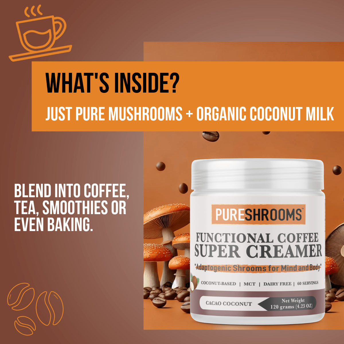 Functional Coffee Super Creamer - Cacao - Coconut