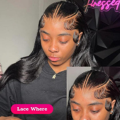 Straight Pre Braided Wig 13x4 Pre Cut Lace Human Hair Wigs With Baby Hair