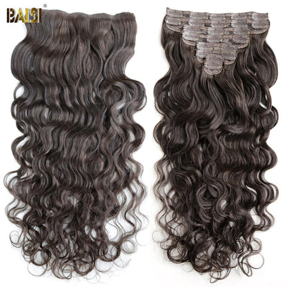 Flash Deal Wavy Clip Ins Hair Extensions 2# Color