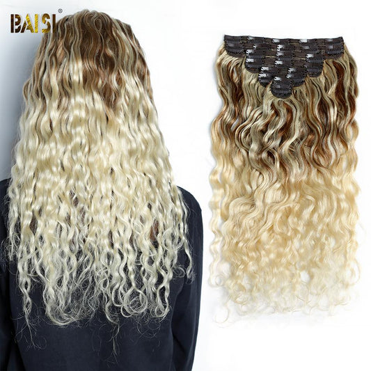 Flash Deal Wavy Clip Ins Hair Extensions F/T6/613# Color