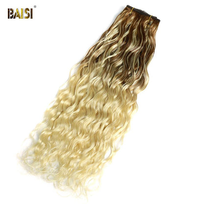 Flash Deal Wavy Clip Ins Hair Extensions F/T6/613# Color