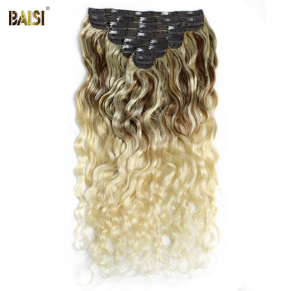 Flash Deal Wavy Clip Ins Hair Extensions F/T6/613# Color