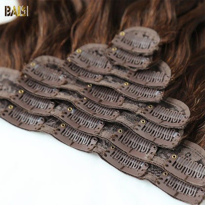 Flash Deal Wavy Clip Ins Hair Extensions F4/4/27# Color