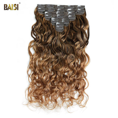 Flash Deal Wavy Clip Ins Hair Extensions F4/T30/30# Color