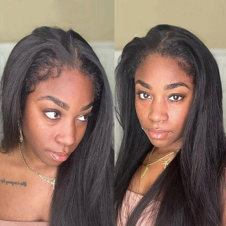 Flash Deal $159.99 20" 4C Edge Straight 13x4 Lace Frontal Human Hair Wig