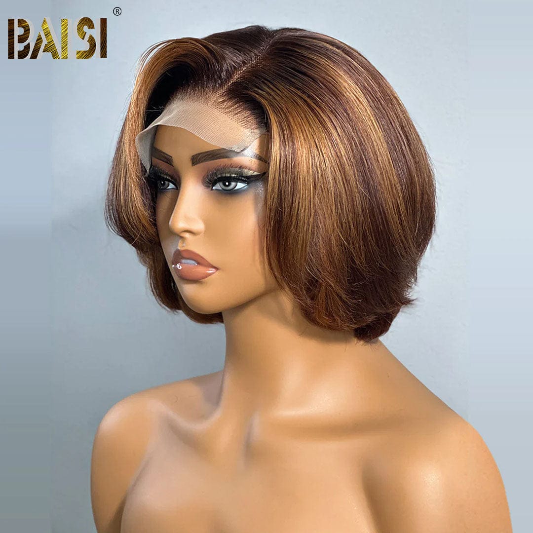 Elegant Brown Mix Blonde Short Wig