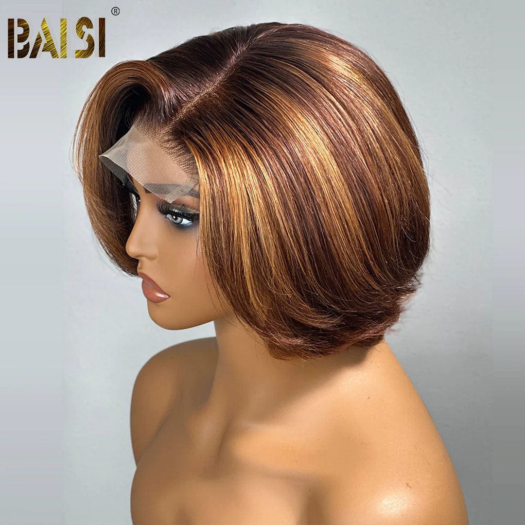 Elegant Brown Mix Blonde Short Wig