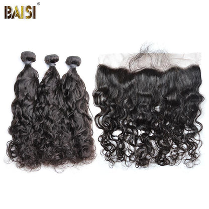 10A Virgin Water Wave Human Hair Bundles with Closure/Frontal