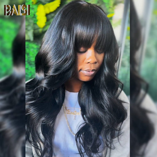 100% Human Sexy Wavy Silk Base Wig With Bang