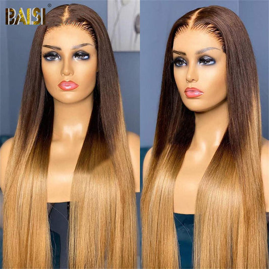 #1B/4mix27 Straight  Wig Bleached Knots