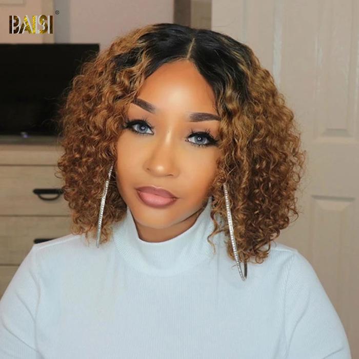 Color Bob Wig Wavy Hair Human Hair ( Shop by Look 3)  ON SALE