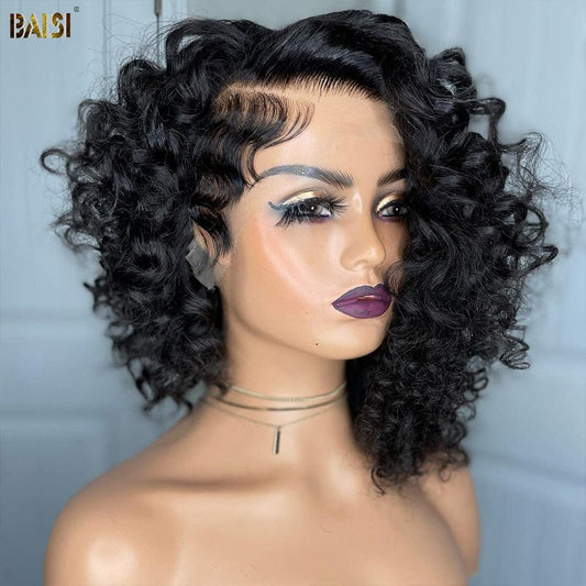 Perfect Layered Cut Black Wavy Wig