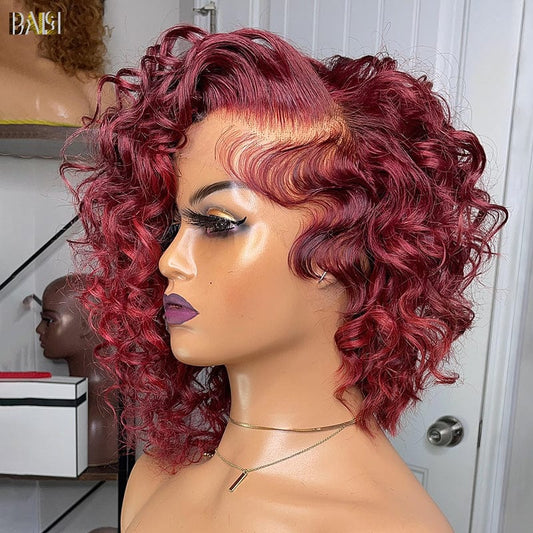 Perfect Layered Cut Burgundy Wavy Wig