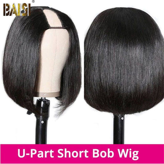 U Part Human Hair BoB Wig