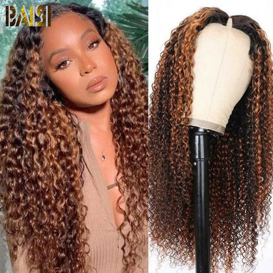 1B/30 V Part Human Hair Wig