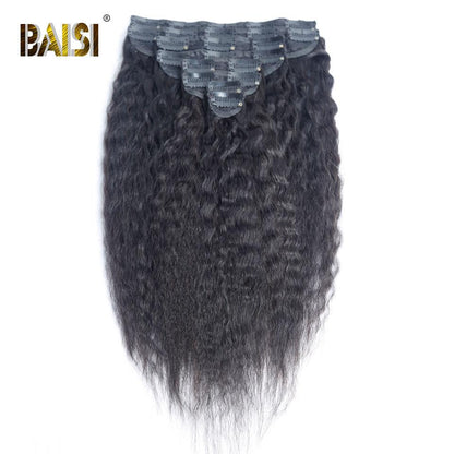 Kinky Straight Clip Ins Hair Extensions 8Pcs And 120g/Set