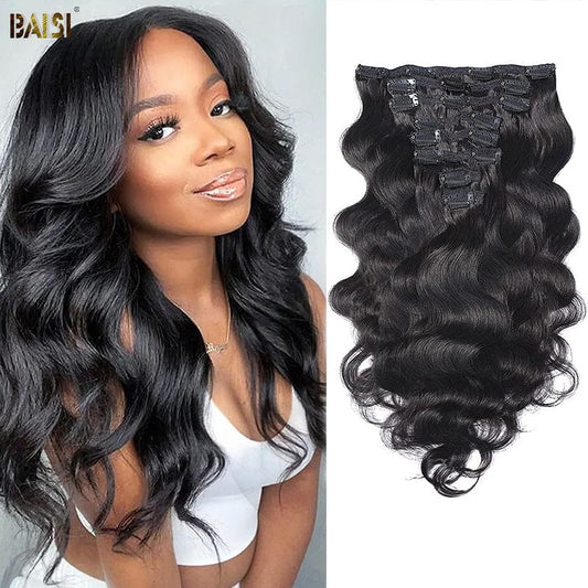 Body Wave Clip Ins Hair Extensions 8Pcs And 120g/Set