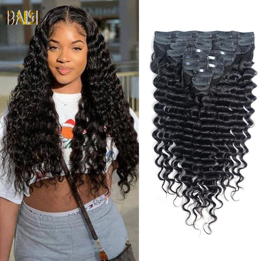 Deep Wave Clip Ins Hair Extensions 8 Pcs And 120g/Set