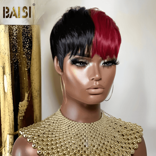 Black With Wine Short Cut Wig