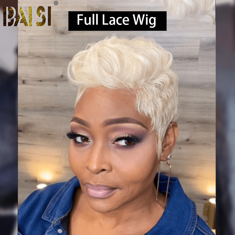 Blonde Full Lace Pixie Cut Wig