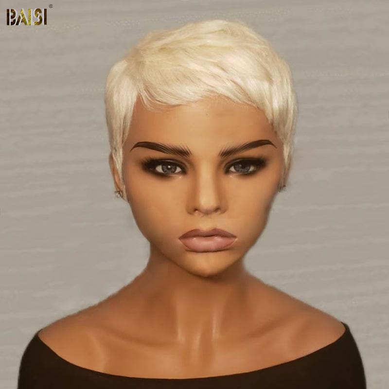 Blonde PIXIE Tapered Cut Machine Made Wig