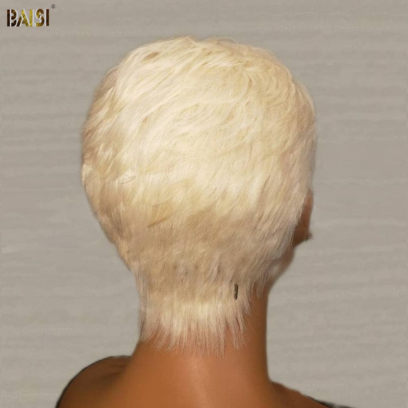 Blonde PIXIE Tapered Cut Machine Made Wig