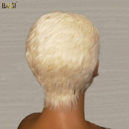 Blonde PIXIE Tapered Cut Machine Made Wig