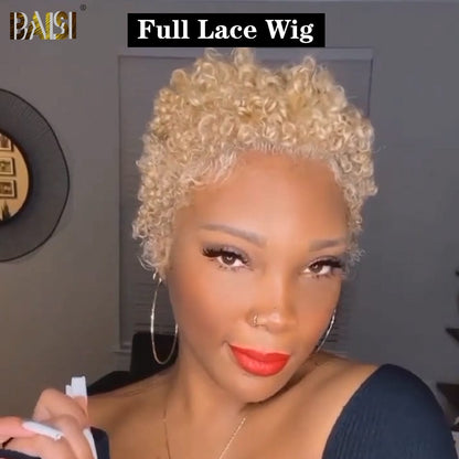 Full Lace Short Curly Blonde Wig