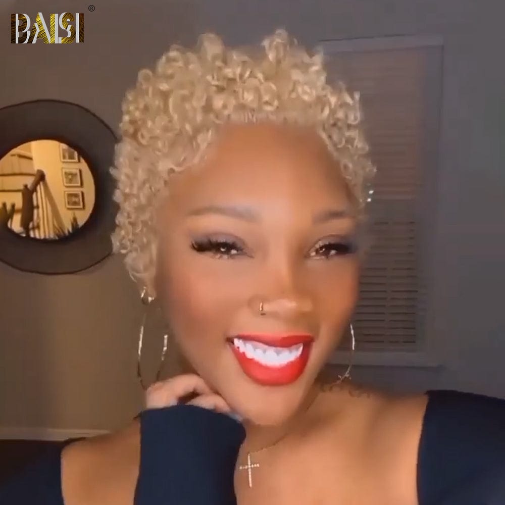 Full Lace Short Curly Blonde Wig